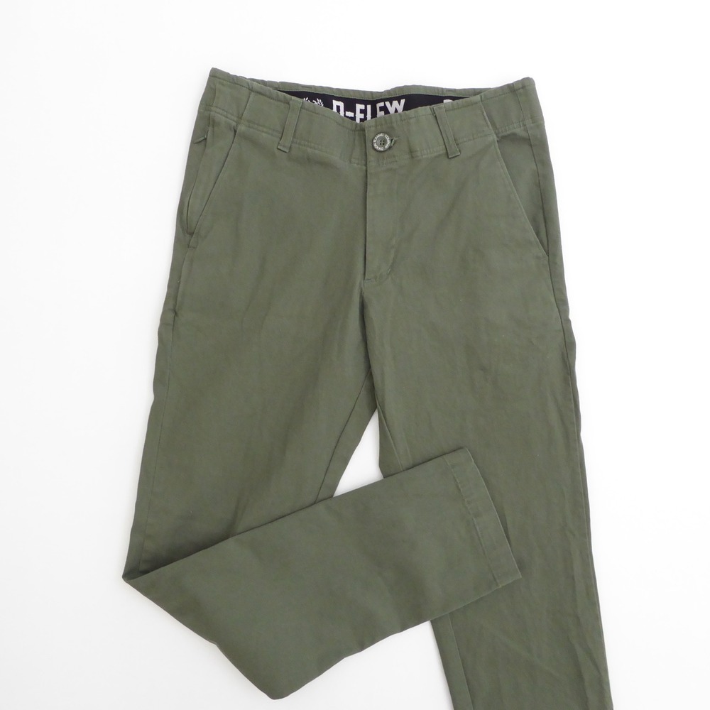 Dixxon Mens Chino Pants Olive Green D-Flexx Straight Leg 30x32
